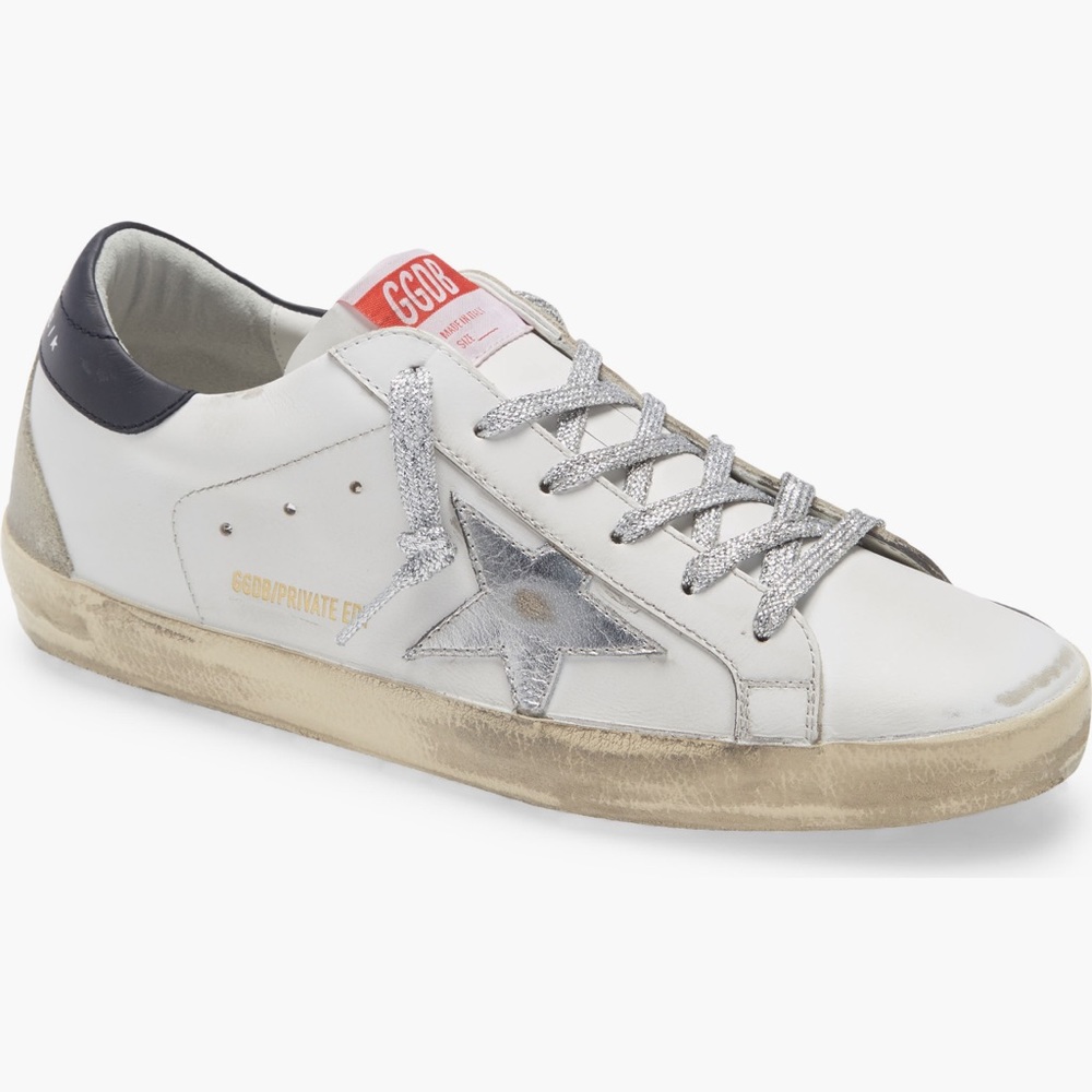 Size 6 - Golden Goose Golden Goose Superstar W glitter laces and metallic star